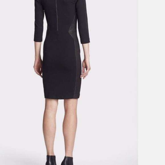 Haute Hippie Ponte Combo Leather Midi Black Dress Size 6 - Picture 6 of 8